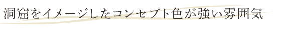 洞窟をイメージしたコンセプト色が強い雰囲気